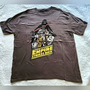 Star Wars The Empire Strikes Back Brown Graphic T-Shirt, 100% Cotton, XXL
